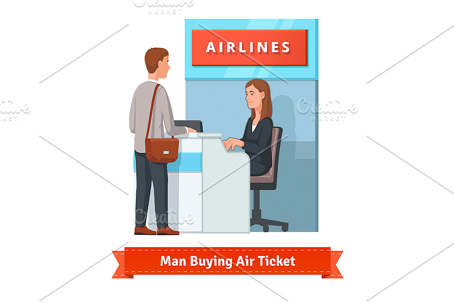 Man buying air ticket in Illustrations - product preview 8