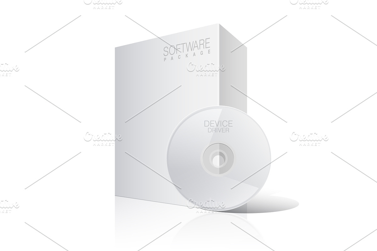 White Package Box with Disk in Product Mockups - product preview 8