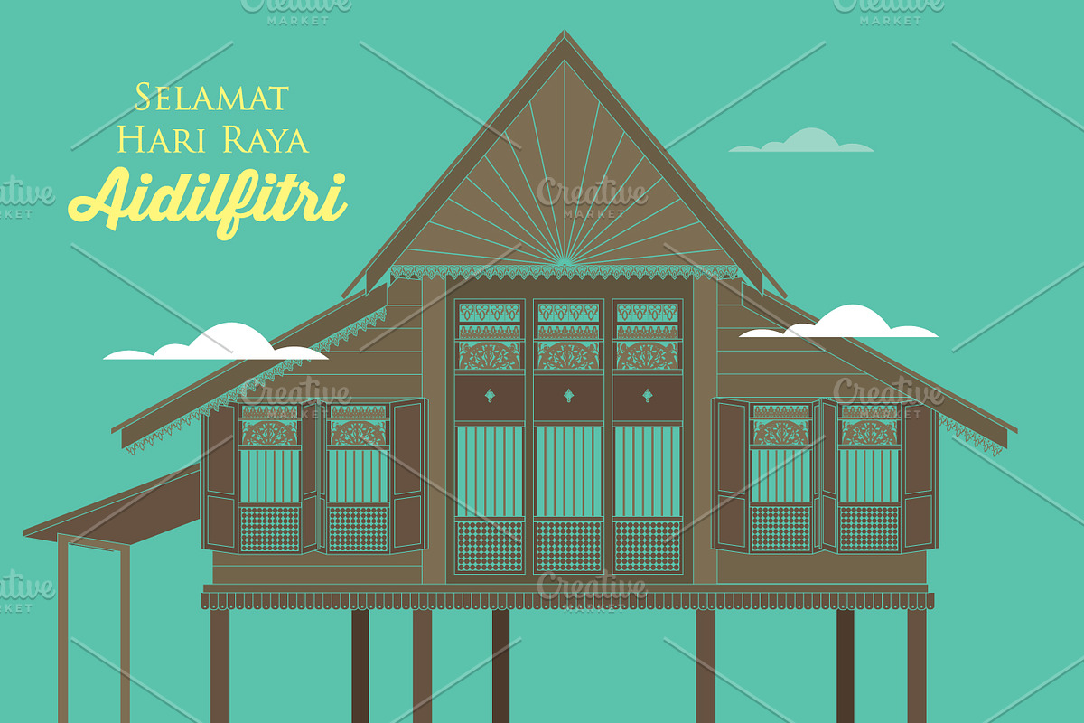 raya kampung/village vector in Illustrations - product preview 8