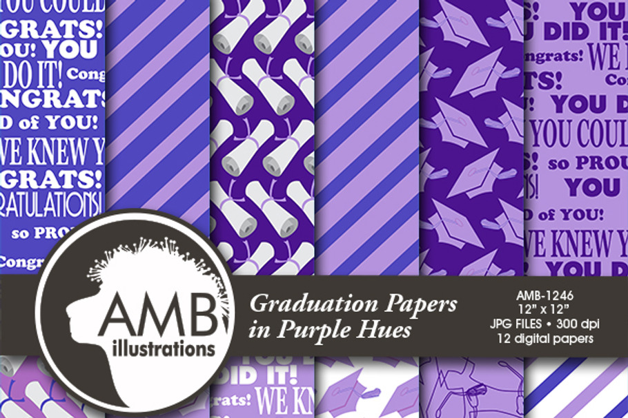 Purple Graduation Papers AMB-1246 in Patterns - product preview 8