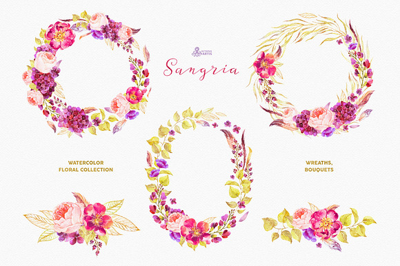 Sangria. Watercolor collection in Illustrations - product preview 1