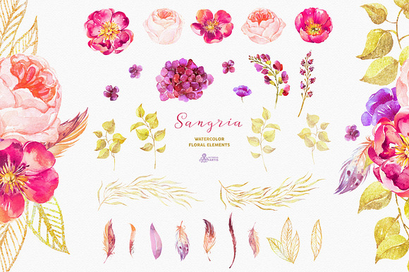 Sangria. Watercolor collection in Illustrations - product preview 2