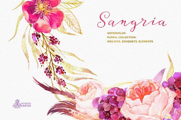 Sangria. Watercolor collection in Illustrations - product preview 5