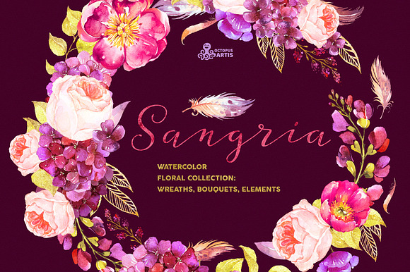 Sangria. Watercolor collection in Illustrations - product preview 6