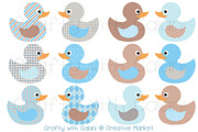 Baby Blue & Brown Rubber Duck