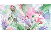 Watercolor rose flower background