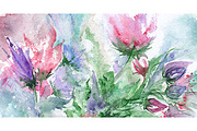 Watercolor rose flower background