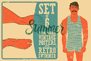 Typographic Swimming vintage poster.