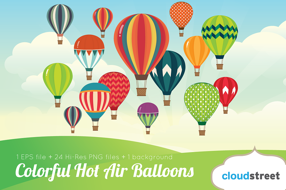 Colorful Hot Air Balloons Clipart