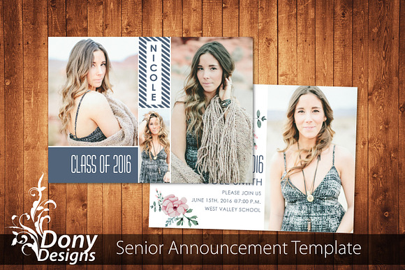 Senior Graduation Card -SE001 in Postcard Templates - product preview 1