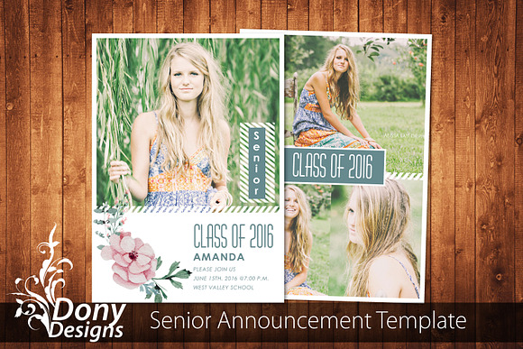 Senior Graduation Card -SE003 in Postcard Templates - product preview 1