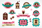 Restaurant and coffee shops labels
