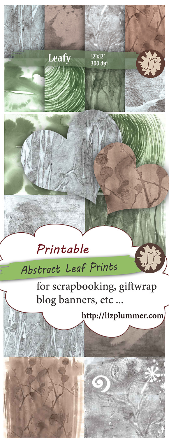 Abstract Leaf Print Papers in Patterns - product preview 4