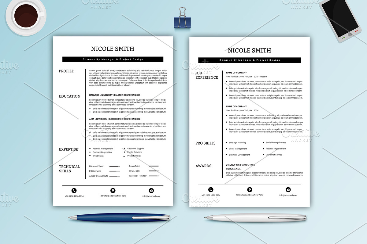 Professional Resume / CV -V023 in Resume Templates - product preview 8
