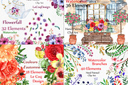 Bundle-Watercolor floral clipart