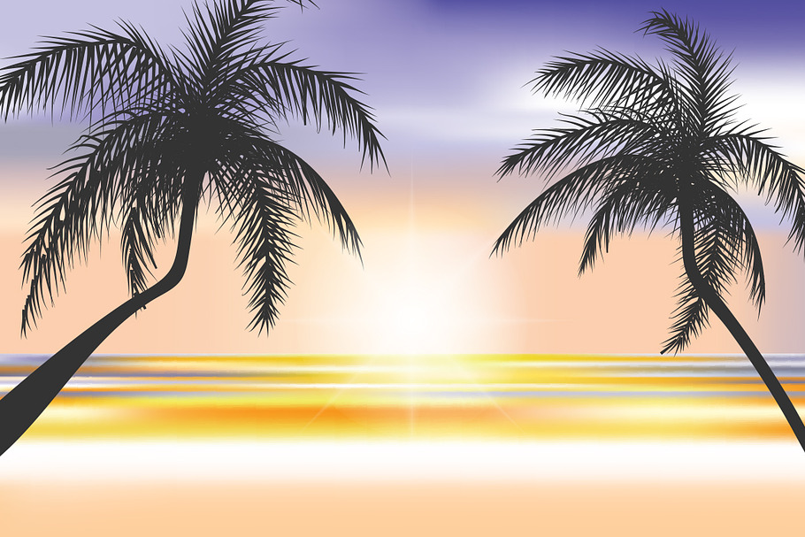 Summer Beach vector background in Illustrations - product preview 8