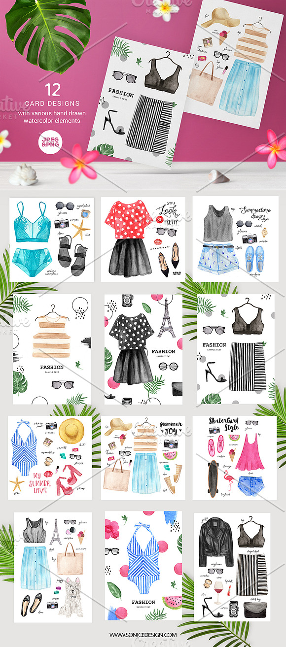 Fashion Clip Art Set in Illustrations - product preview 2