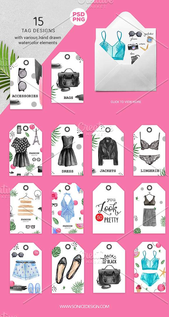 Fashion Clip Art Set in Illustrations - product preview 3