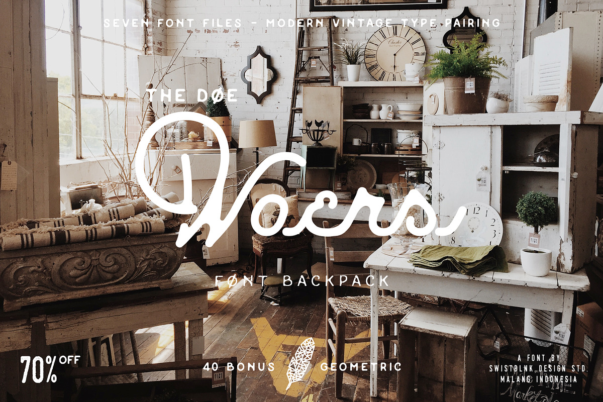 The Doewoers Font Bundle | 70% OFF in Display Fonts - product preview 8