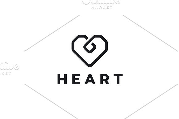 Square Heart Logo in Logo Templates - product preview 2