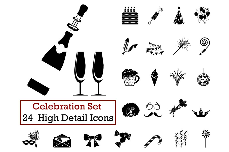 24 Celebration Icons in Happy Birthday Icons - product preview 8