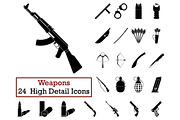 Set of 24 Weapon Icons