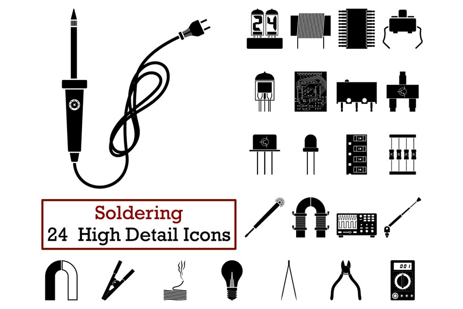 Set of 24 Soldering Icons in Graphics - product preview 8