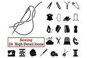 Set of 24 Sewing Icons