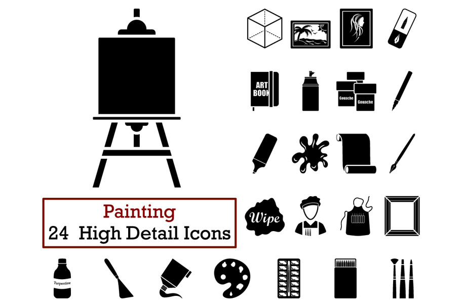 Set of 24  Artist Icons in Graphics - product preview 8