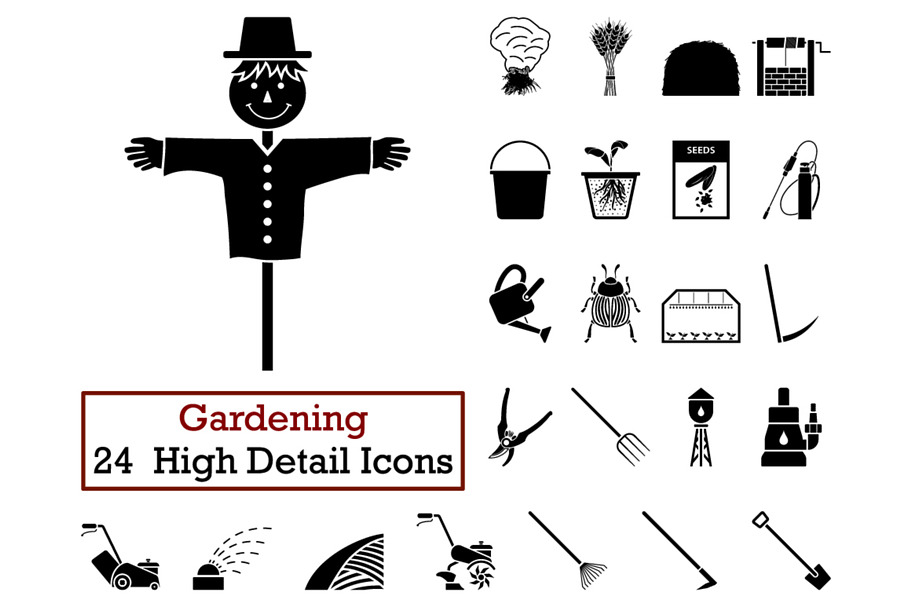 Set of 24 Gardening Icons in Icons - product preview 8