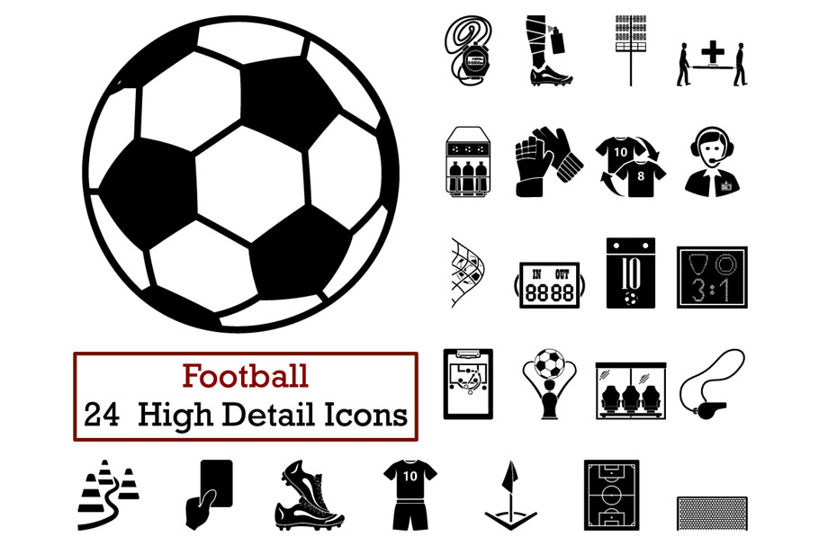 Set of 24 Football Icons in Football Icons - product preview 8