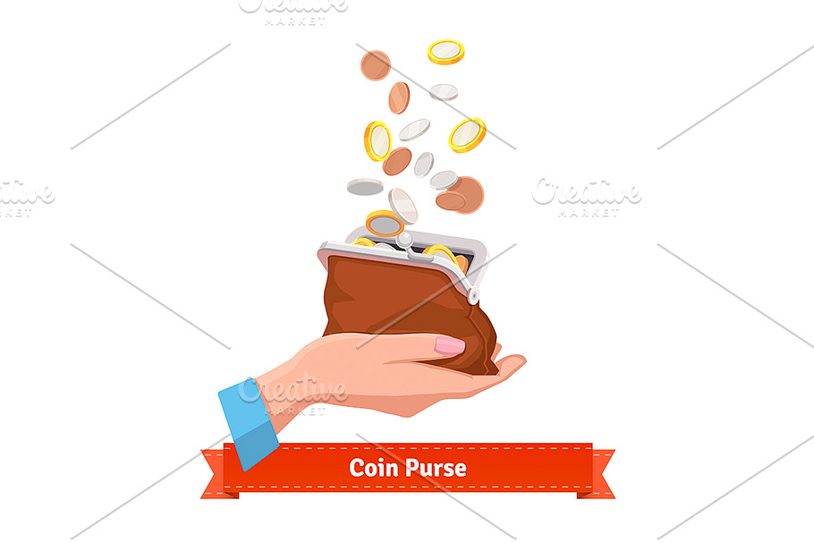 Coin rain to a purse