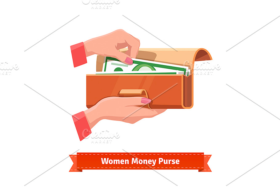 Woman money purse in Illustrations - product preview 8
