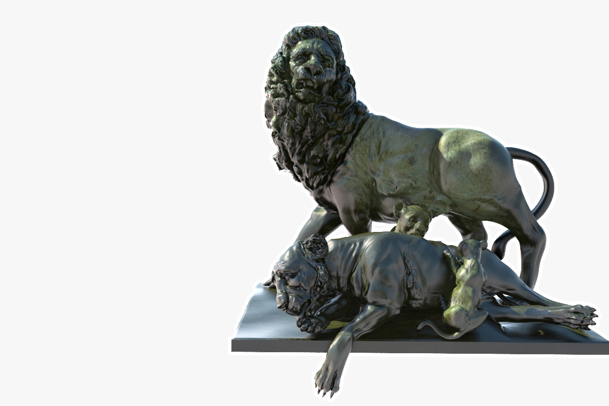 Statue of Lion Family in Graphics - product preview 8