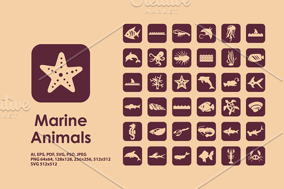 Marine Animals icons in Icons - product preview 1