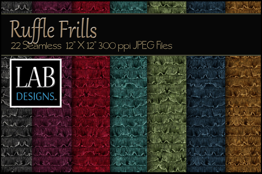 22 Seamless Ruffle Frill Textures in Textures - product preview 8