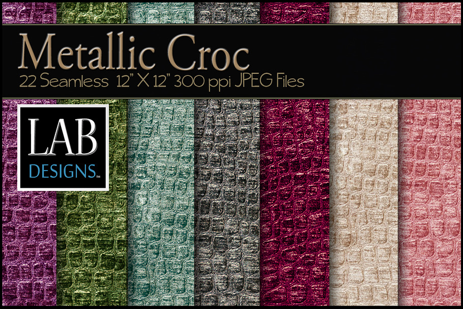 22 Metallic Croc Fabric Textures in Textures - product preview 8