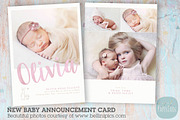 AN011 Newborn Baby Card Announcement