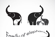 Vector image of family elephants