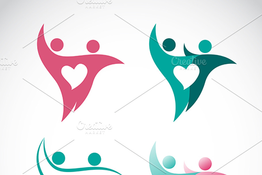 Vector image of people and heart  in Graphics - product preview 8