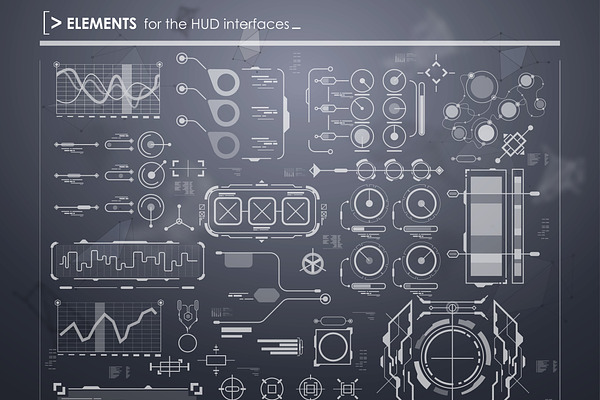 Set of HUD user interface elements