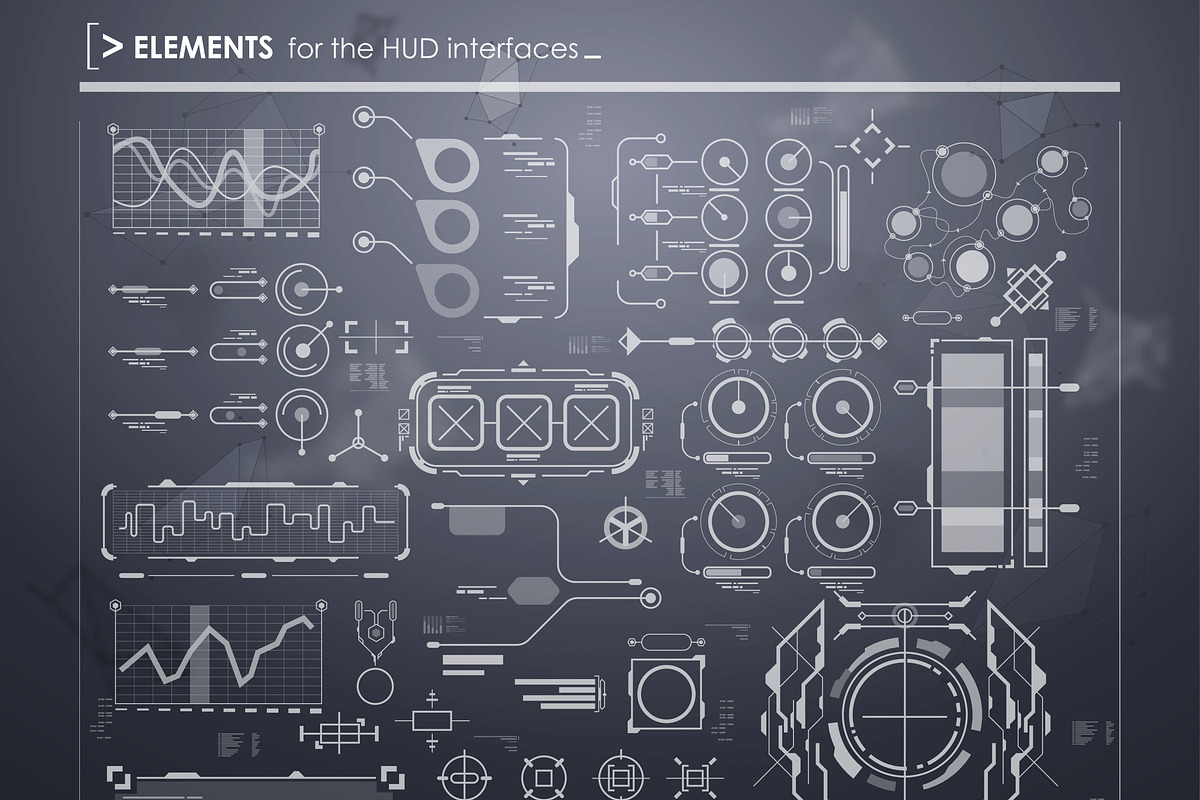 Set of HUD user interface elements in UI Kits and Libraries - product preview 8