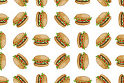 seamless pattern color burger