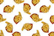 seamless pattern color french fries
