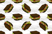 pattern sandwich scetch and color