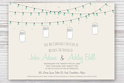 Wedding Invitation Card with Jars
