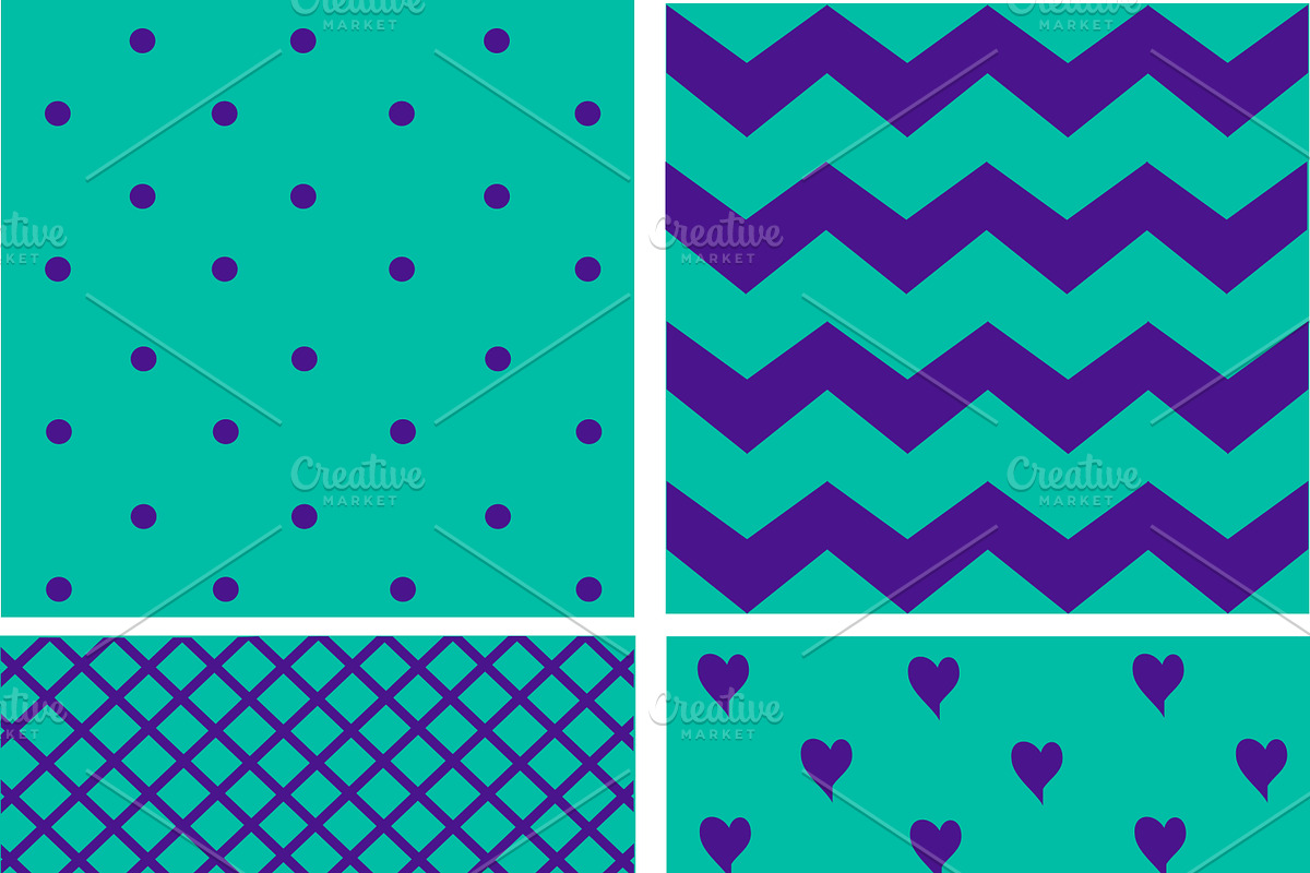Pattern neon purple hearts in Patterns - product preview 8