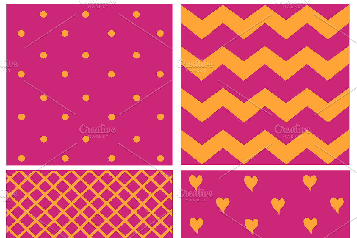 pattern with hearts pink color in Patterns - product preview 8