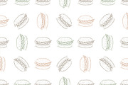 seamless pattern burger scetch
