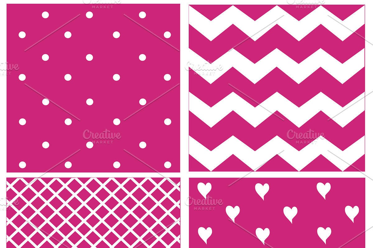 pattern with hearts and dots pink in Patterns - product preview 8